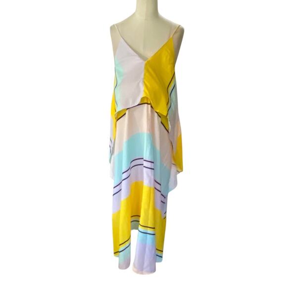 ASOS MATERNITY Stripe Crop Top Maxi Dress Size 6 - Picture 1 of 7